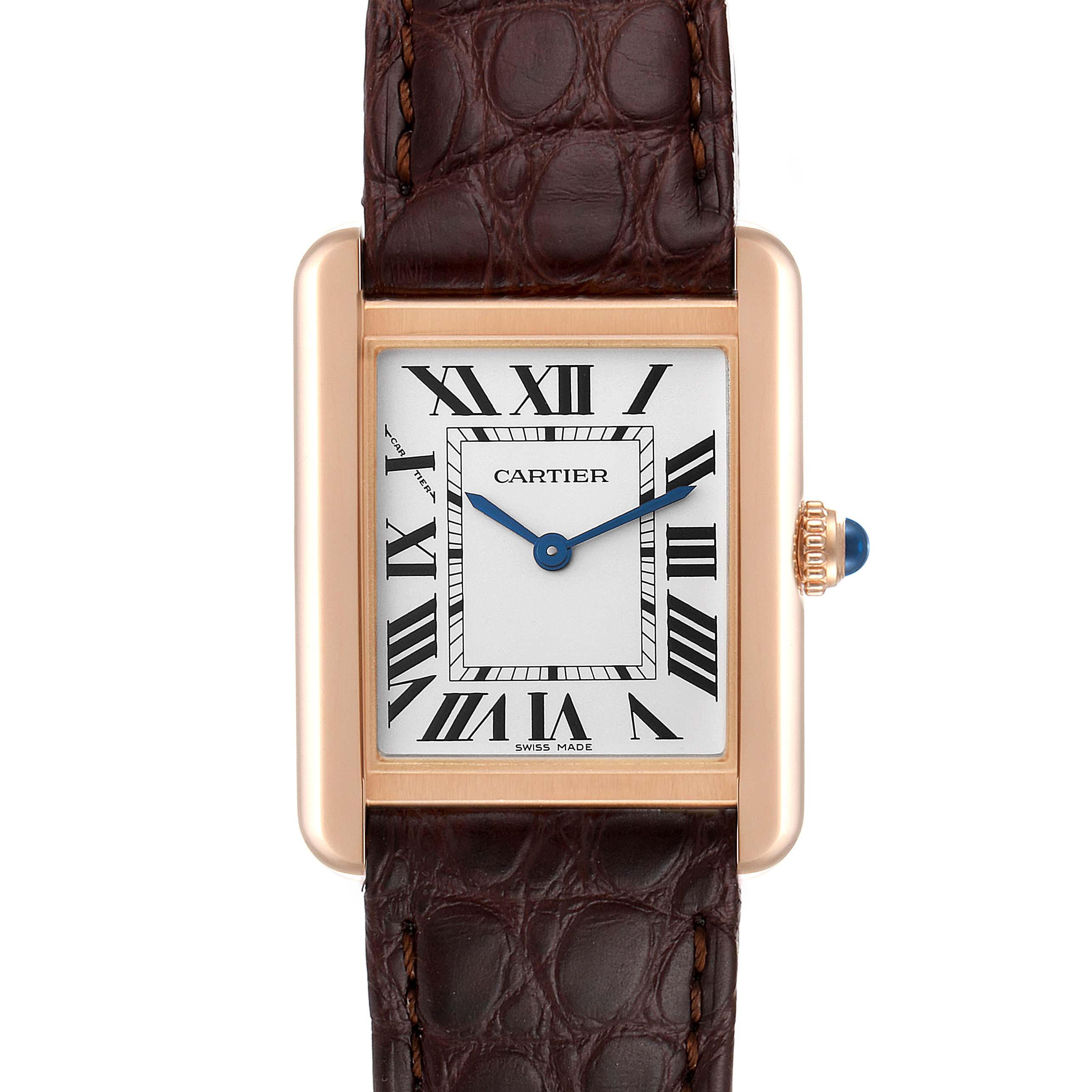 Cartier Tank Solo Rose Gold Steel Brown Dial Ladies Watch W5200024 ...