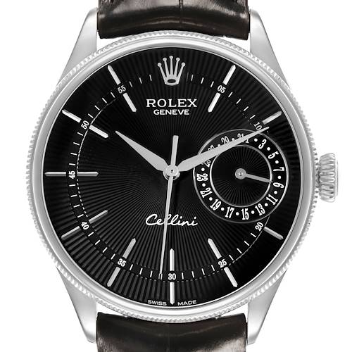 Photo of Rolex Cellini Date White Gold Black Dial Mens Watch 50519