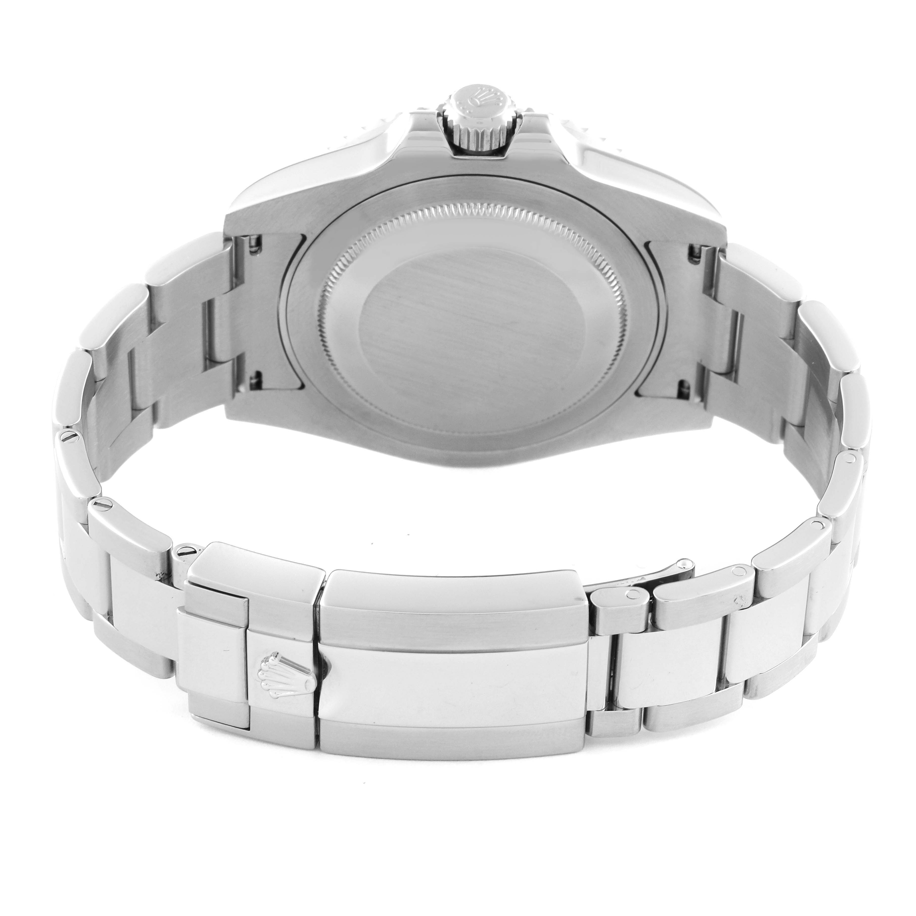 The image shows the back case and bracelet of the Rolex GMT-Master 116710 Men
s Stainless Steel Black Dial 116710 Men
s Stainless Steel Black Dial watch, viewed from the rear angle.