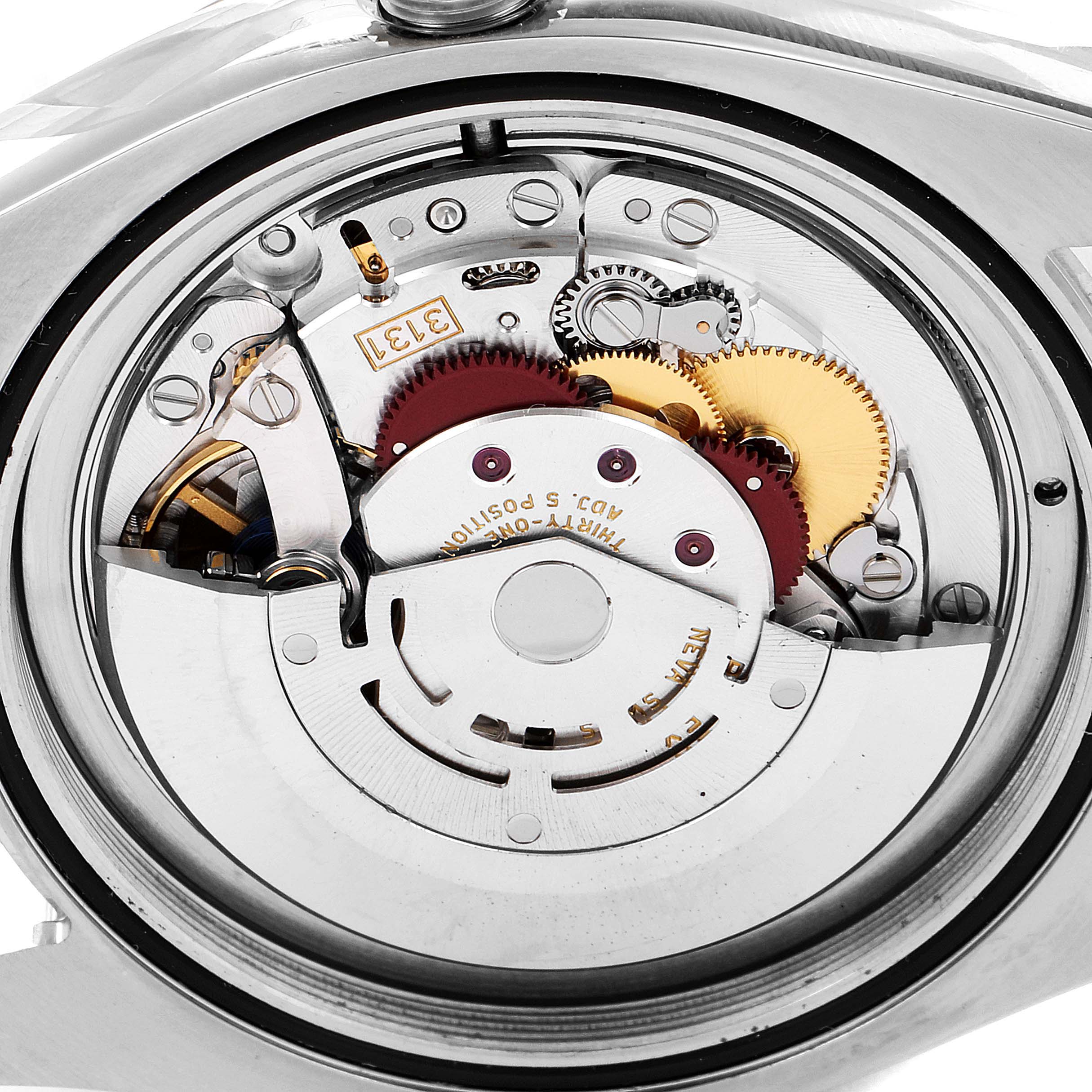 This image shows the internal mechanics of a Rolex Milgauss 116400GV Men's Stainless Steel Blue Dial 116400GV Men's Stainless Steel Blue Dial watch from a back (caseback removed) angle.