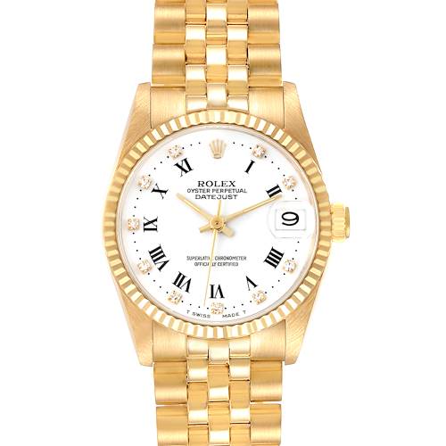 Photo of Rolex President Datejust Midsize Diamond Dial Yellow Gold Ladies Watch 68278