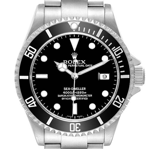 Photo of Rolex Seadweller 4000 Steel Black Dial Mens Watch 16600 Box Card