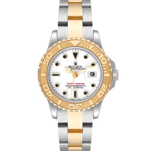 Photo of Rolex Yachtmaster 29 mm Steel Yellow Gold White Dial Ladies Watch 68623