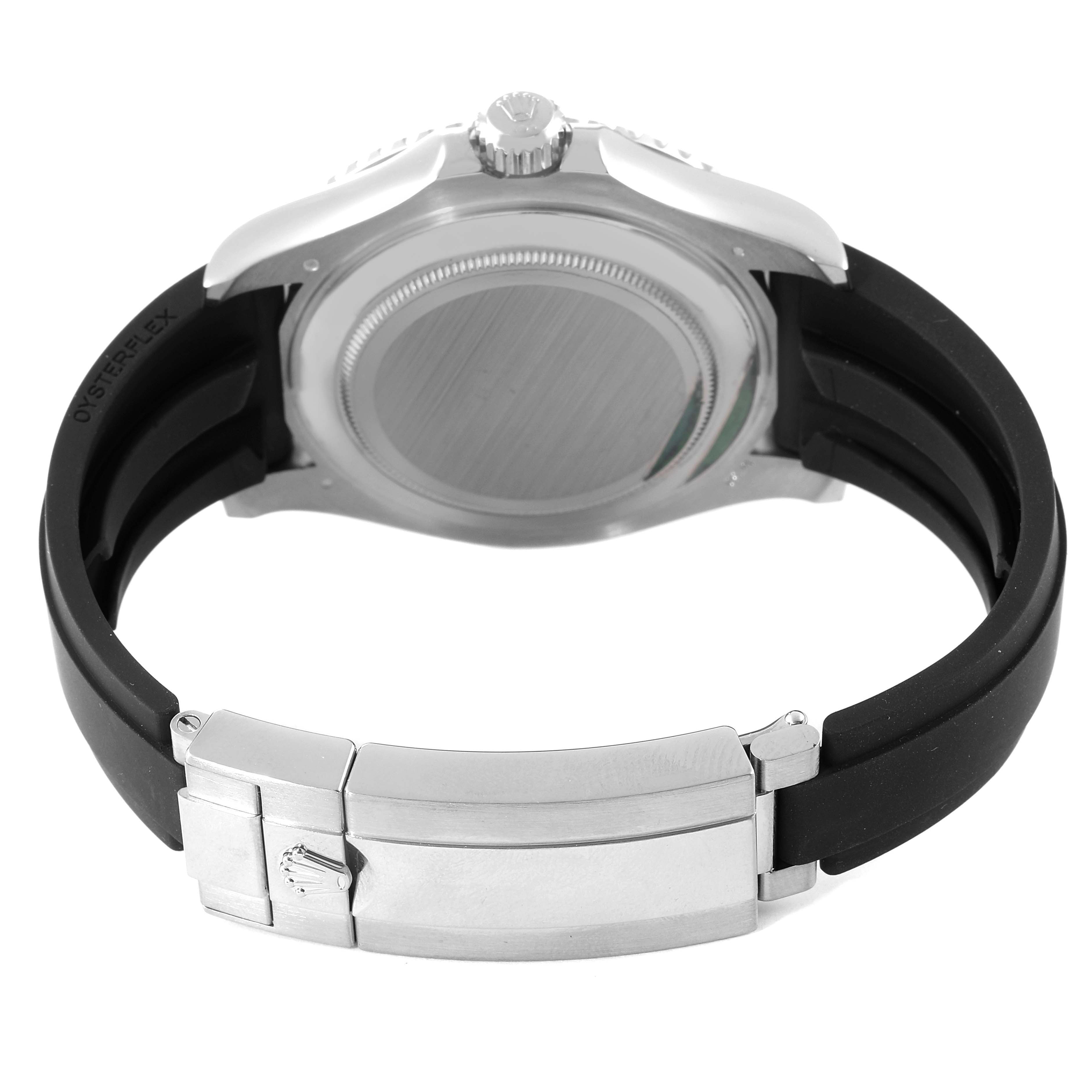 This shows the back view, case back, crown, and clasp of a Rolex Yacht-Master 226659 Men's Stainless Steel Black Dial 226659 Men's Stainless Steel Black Dial watch.