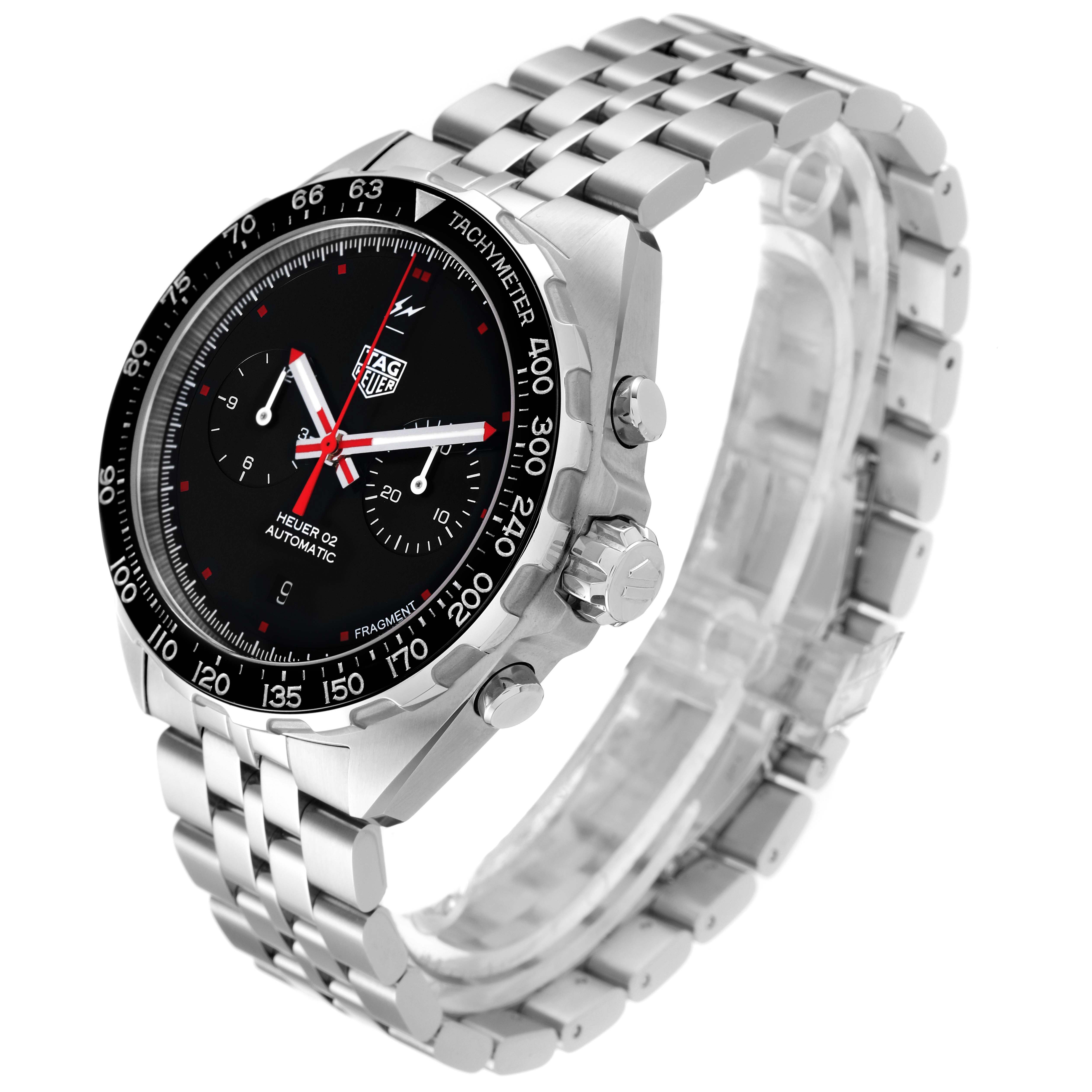 The image shows the front and side view of a Tag Heuer Formula 1 CAZ201A.BA0641 Men's Stainless Steel Black Dial CAZ201A.BA0641 Men's Stainless Steel Black Dial watch, highlighting the face, bezel, and bracelet.