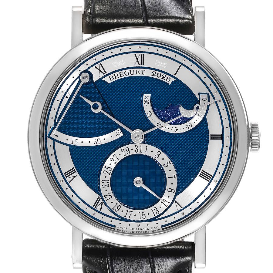 Breguet Classique White Gold Moonphase Power Reserve Mens Watch 7137 Box Papers SwissWatchExpo