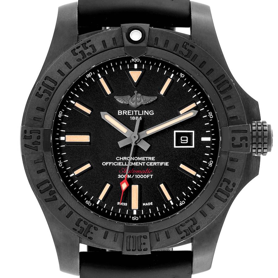 Breitling Avenger Blackbird 48 Titanium DLC Mens Watch V17310 Box Card SwissWatchExpo