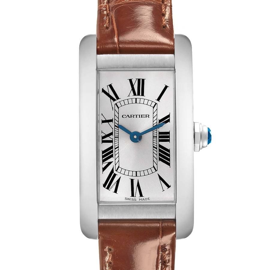 Cartier Tank Americaine Steel Silver Dial Ladies Watch WSTA0016 Box Card SwissWatchExpo