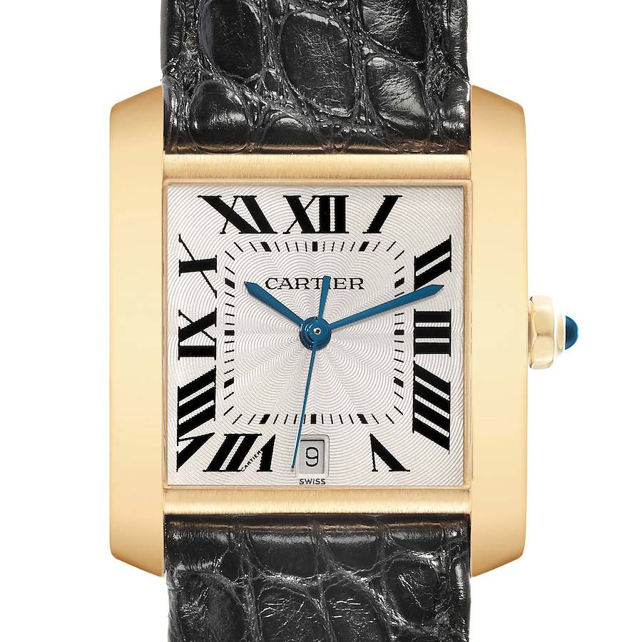 Cartier Tank Francaise Large Yellow Gold Automatic Mens Watch W5000156 SwissWatchExpo