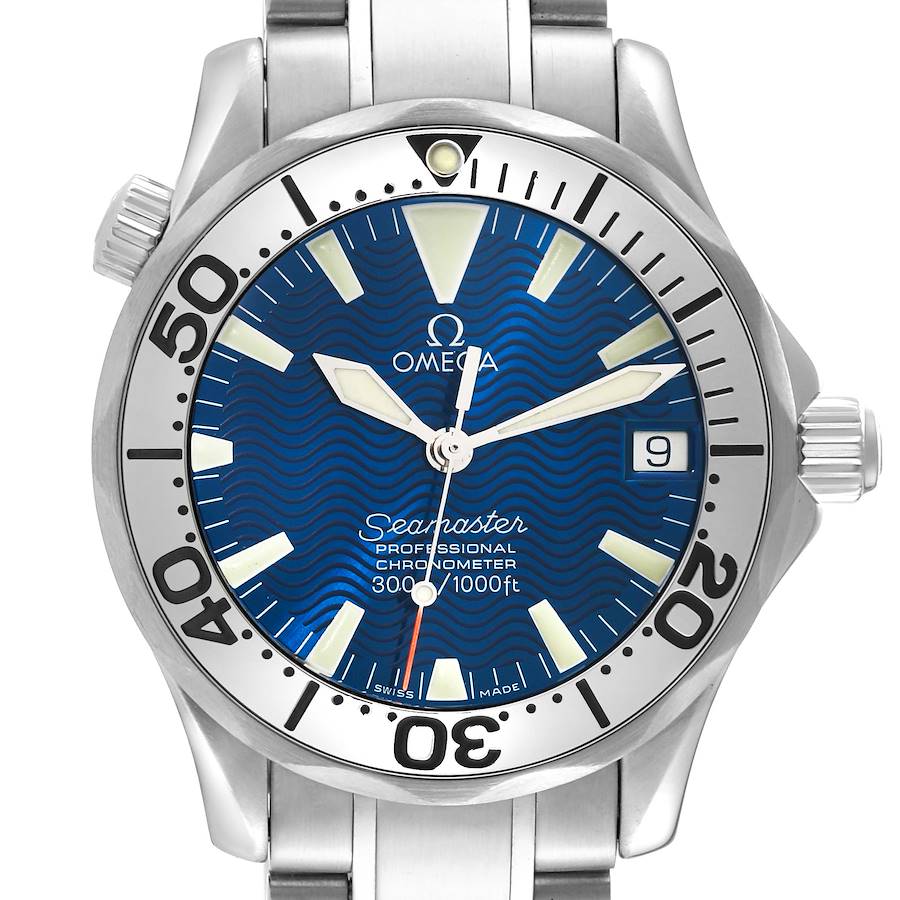 Omega Seamaster 300M Blue Dial Steel Mens Watch 2253.80.00 Card SwissWatchExpo