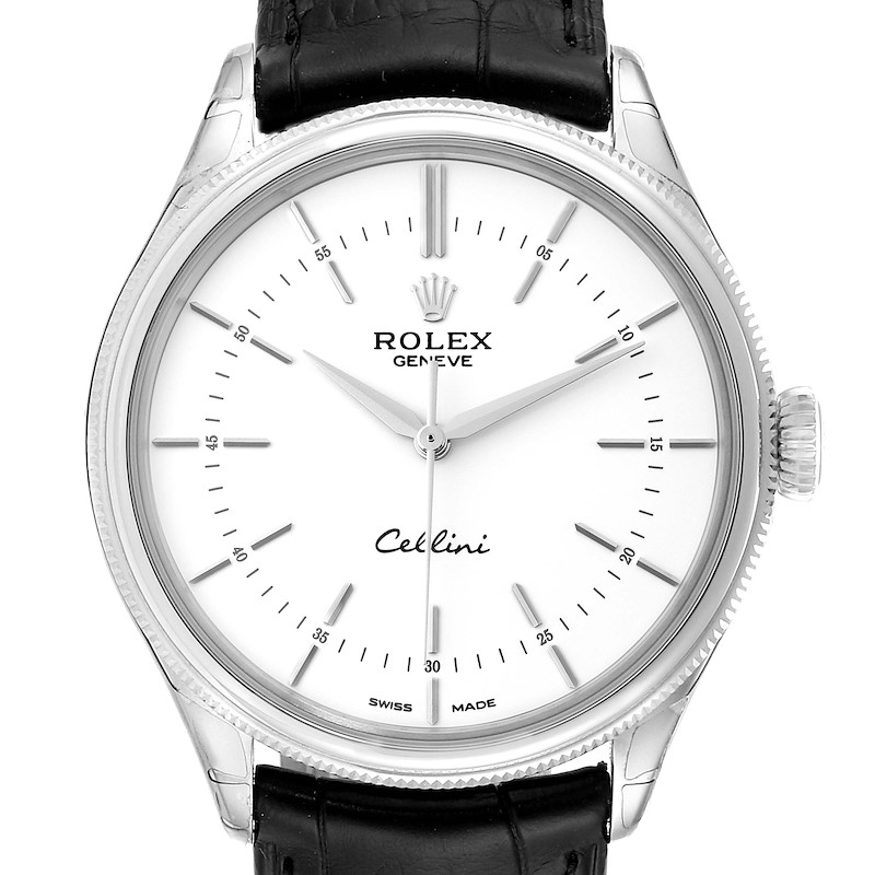 Rolex Cellini Time White Gold Automatic Mens Watch 50509 Unworn SwissWatchExpo