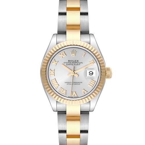 Photo of Rolex Datejust 28 Steel Yellow Gold Silver Dial Ladies Watch 279173 Box Card