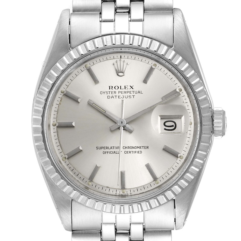 Rolex Datejust Silver Dial Jubilee Bracelet Vintage Mens Watch 1603 SwissWatchExpo