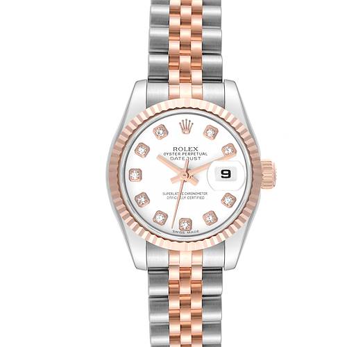 Photo of Rolex Datejust Steel Rose Gold White Diamond Dial Ladies Watch 179171