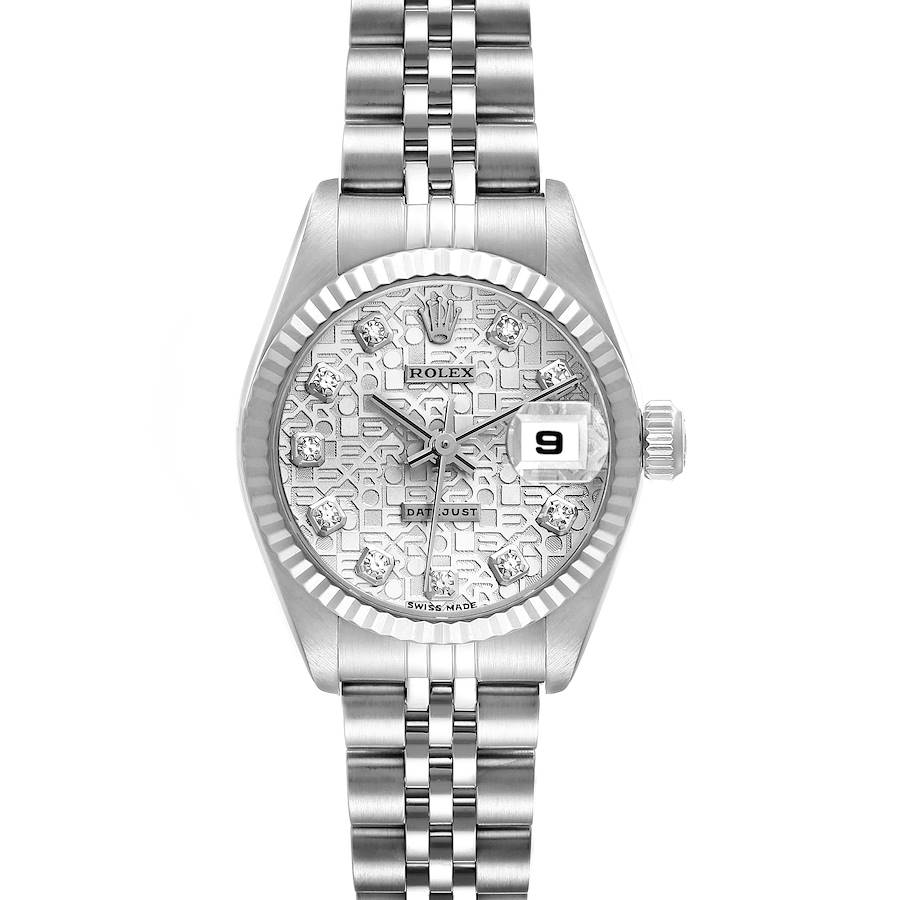 Rolex Datejust Steel White Gold Silver Diamond Dial Ladies Watch 79174 SwissWatchExpo