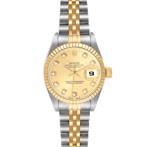 Photo of Rolex Datejust Steel Yellow Gold Diamond Dial Ladies Watch 69173