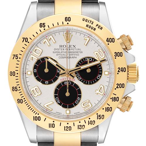 Photo of Rolex Daytona Panda Dial Steel Yellow Gold Mens Watch 116523 Box Card