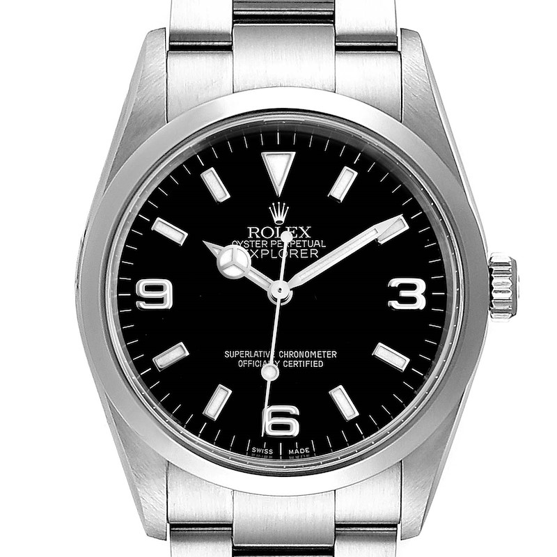Rolex Explorer I Black Dial Stainless Steel Mens Watch 114270 Box Card SwissWatchExpo