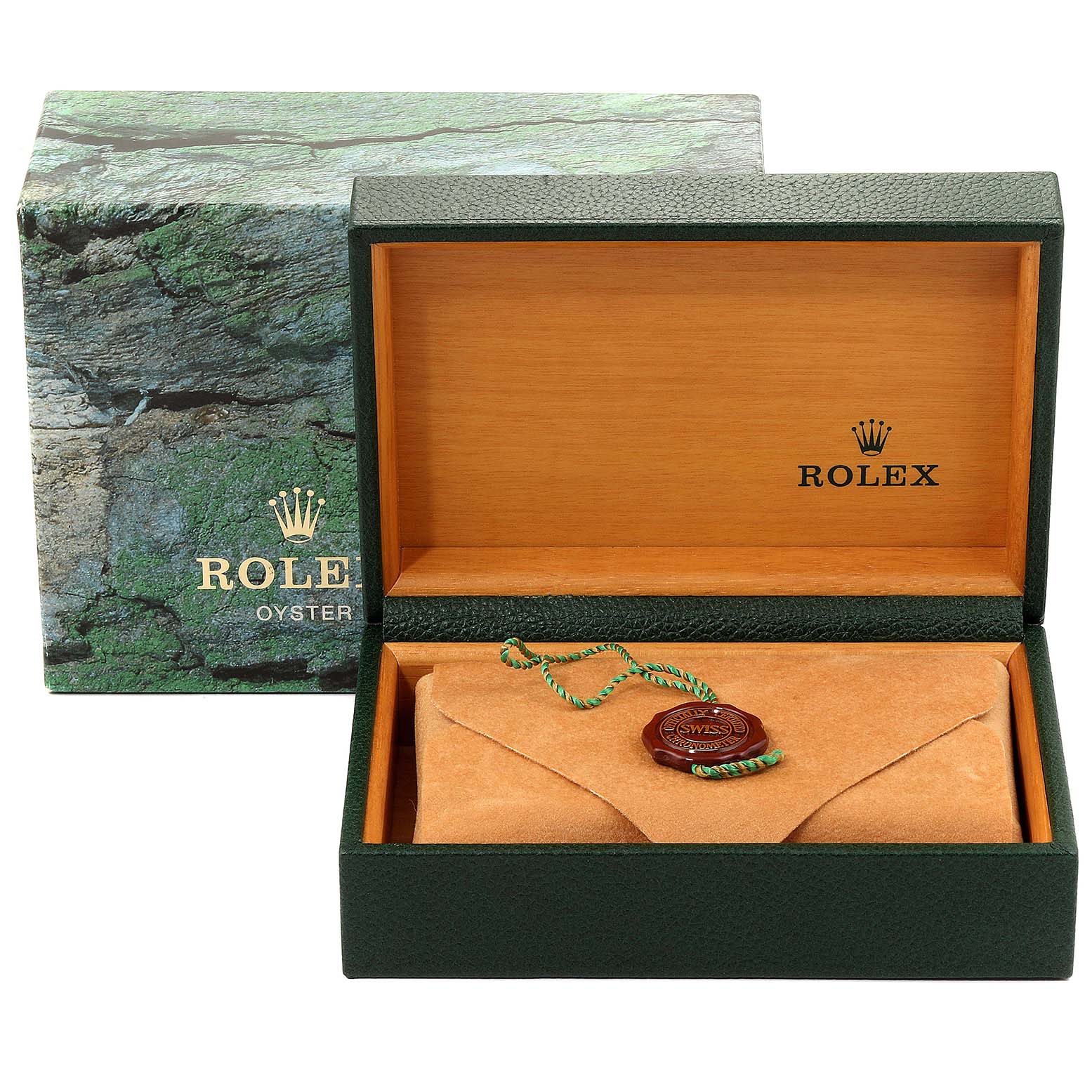 The image shows the open box and packaging for a Rolex GMT-Master 16713 Men's Steel and Gold (two tone) Black Dial 16713 Men's Steel and Gold (two tone) Black Dial watch, including the outer box, inner case, and a watch covering pouch.