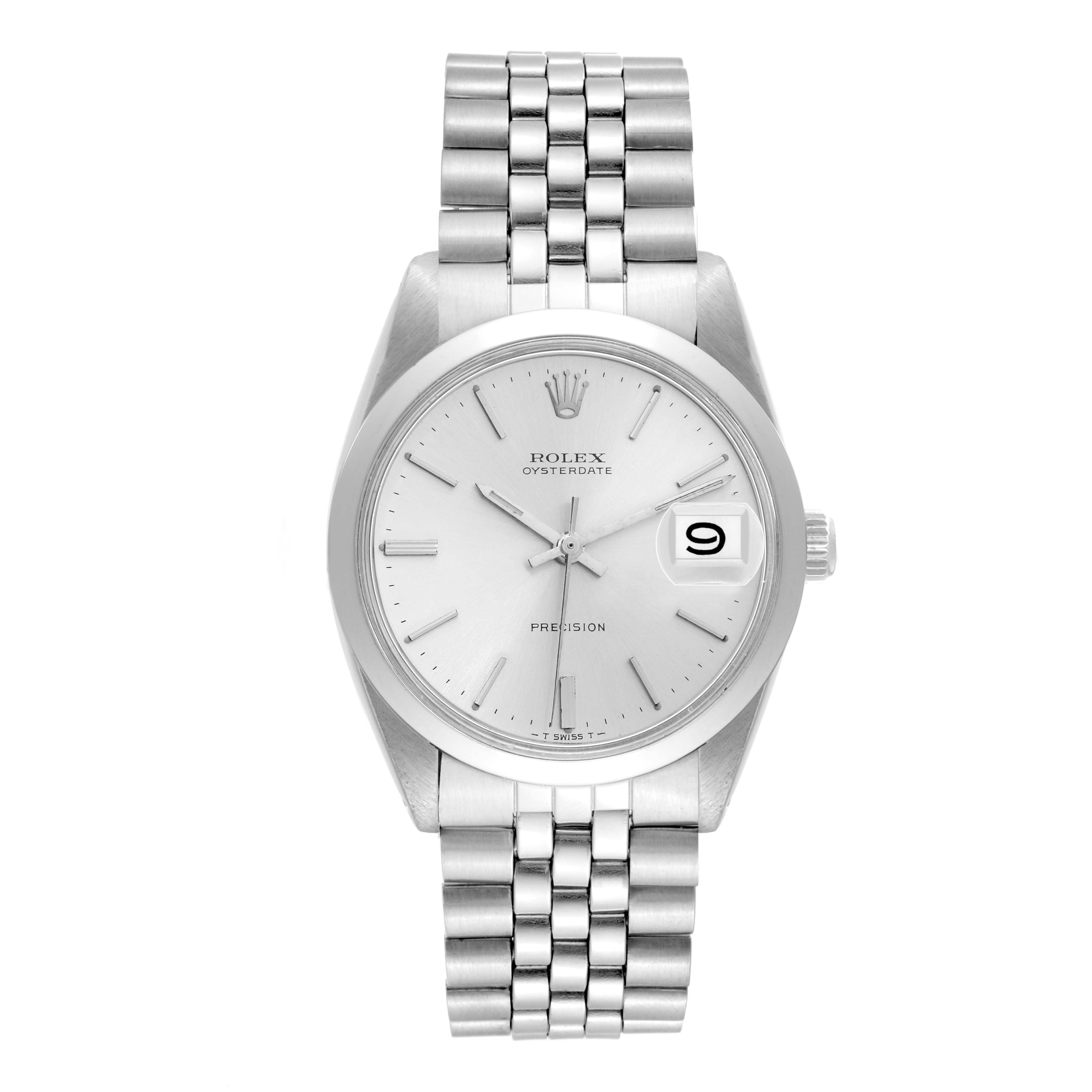 The image shows a frontal view of a Rolex Vintage Collection 6694 Men's Stainless Steel Silver Dial 6694 Men's Stainless Steel Silver Dial model watch, displaying the dial, hands, and bracelet.