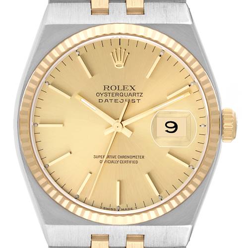 Photo of Rolex Oysterquartz Datejust Steel Yellow Gold Mens Watch 17013