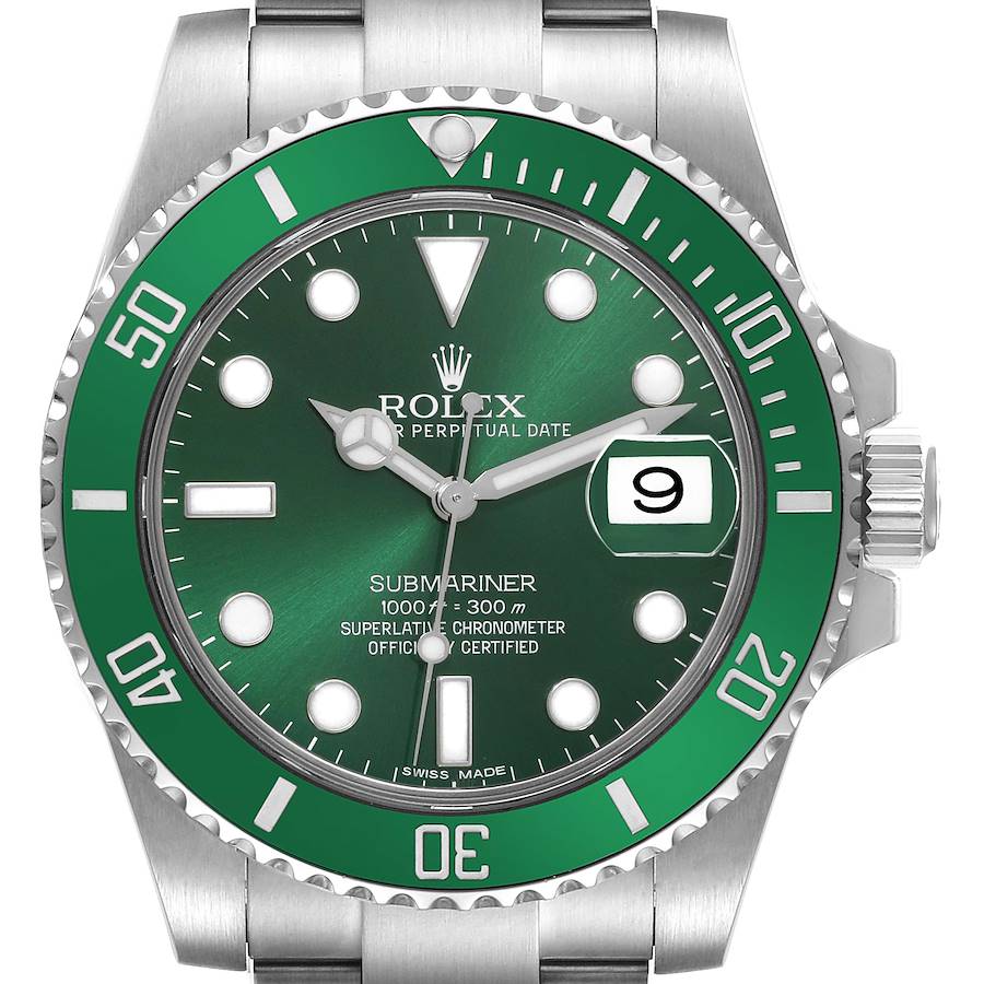 Rolex Submariner Hulk Green Dial Steel Mens Watch 116610LV SwissWatchExpo