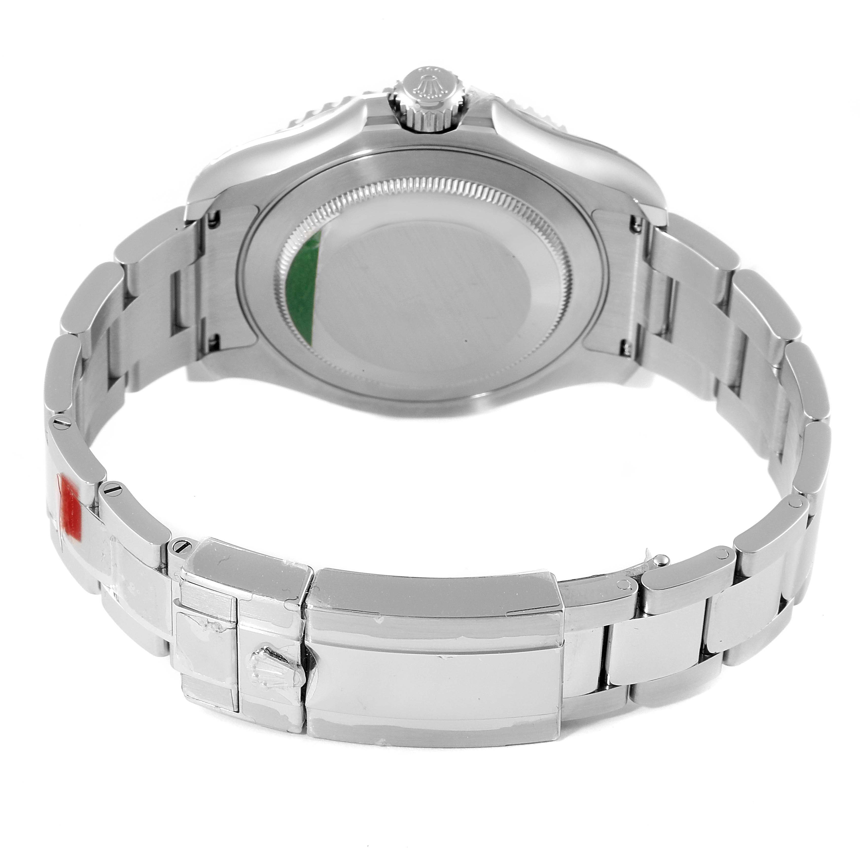 The image shows the back and bracelet of a Rolex Yacht-Master 116622 Men's Stainless Steel Blue Dial 116622 Men's Stainless Steel Blue Dial watch displayed from a rear angle.