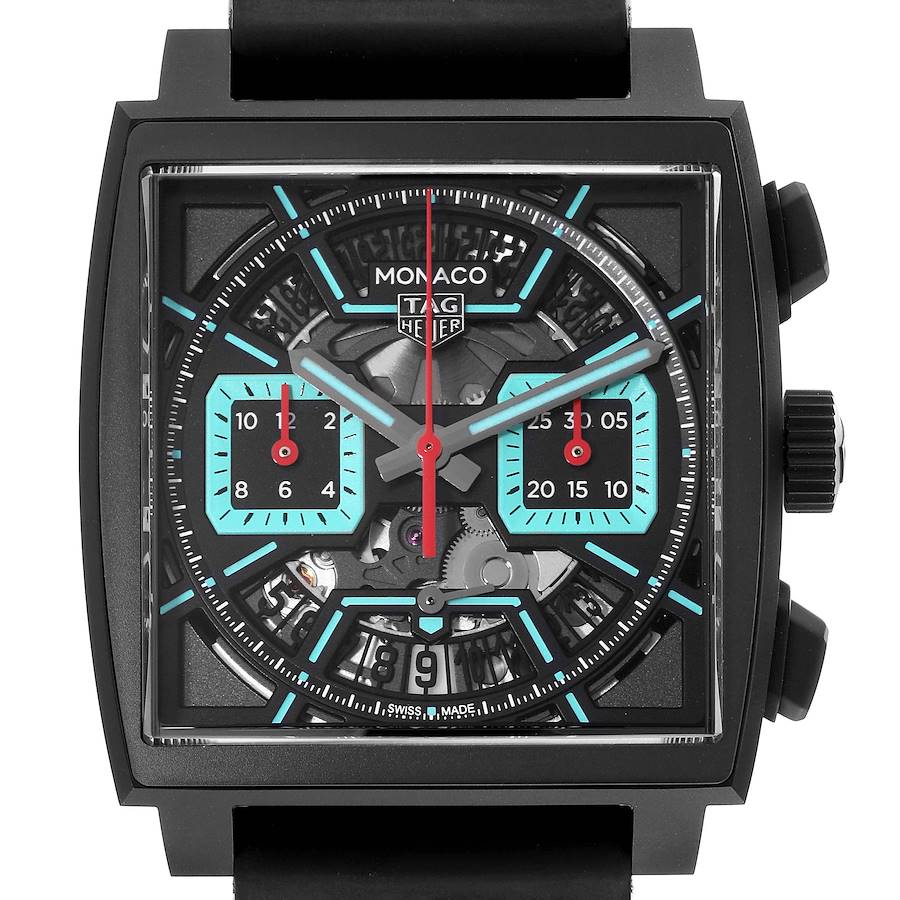 Tag Heuer Monaco Calibre 02 Black Dial Titanium Mens Watch CBL2184 Unworn SwissWatchExpo