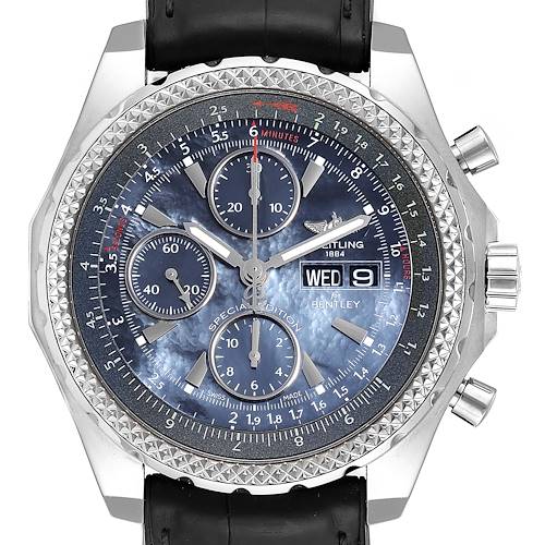Photo of Breitling Bentley Motors GT Blue Mother of Pearl Dial Mens Watch A13362