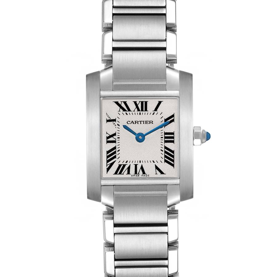 Cartier Tank Francaise Small Silver Dial Steel Ladies Watch W51008Q3 SwissWatchExpo