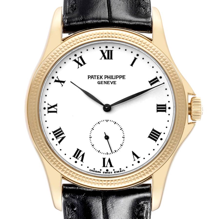 Patek Philippe Calatrava Yellow Gold White Dial Mens Watch 5115 SwissWatchExpo