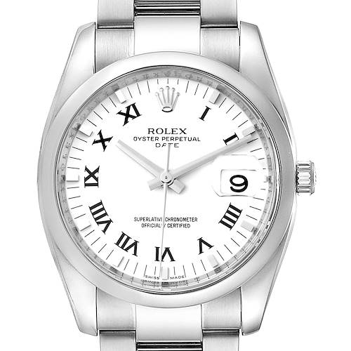 Photo of Rolex Date White Dial Oyster Bracelet Steel Mens Watch 115200