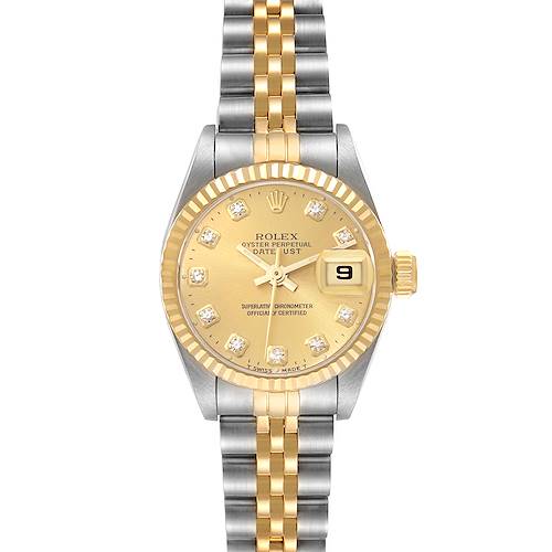 Photo of Rolex Datejust Steel Yellow Gold Diamond Dial Ladies Watch 69173