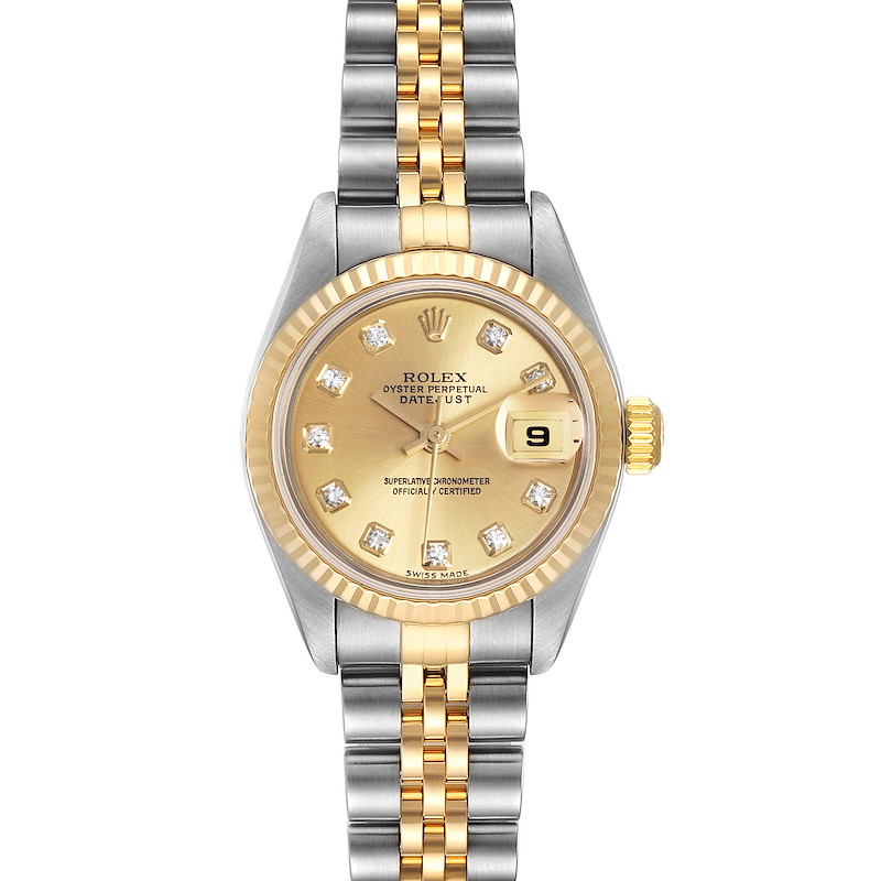 Rolex Datejust Steel Yellow Gold Jubilee Diamond Dial Ladies Watch 79173 SwissWatchExpo