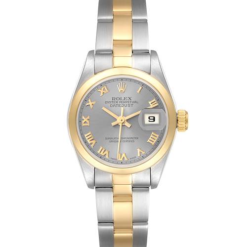 Photo of Rolex Datejust Steel Yellow Gold Roman Slate Dial Ladies Watch 69163