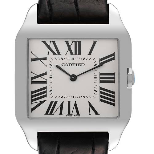 Photo of Cartier Santos Dumont White Gold Silver Dial Mens Watch W2007051 Papers