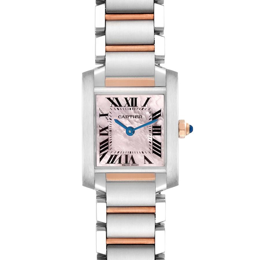 Cartier Tank Francaise Steel Rose Gold Mother of Pearl Dial Ladies Watch W51027Q4 Papers SwissWatchExpo