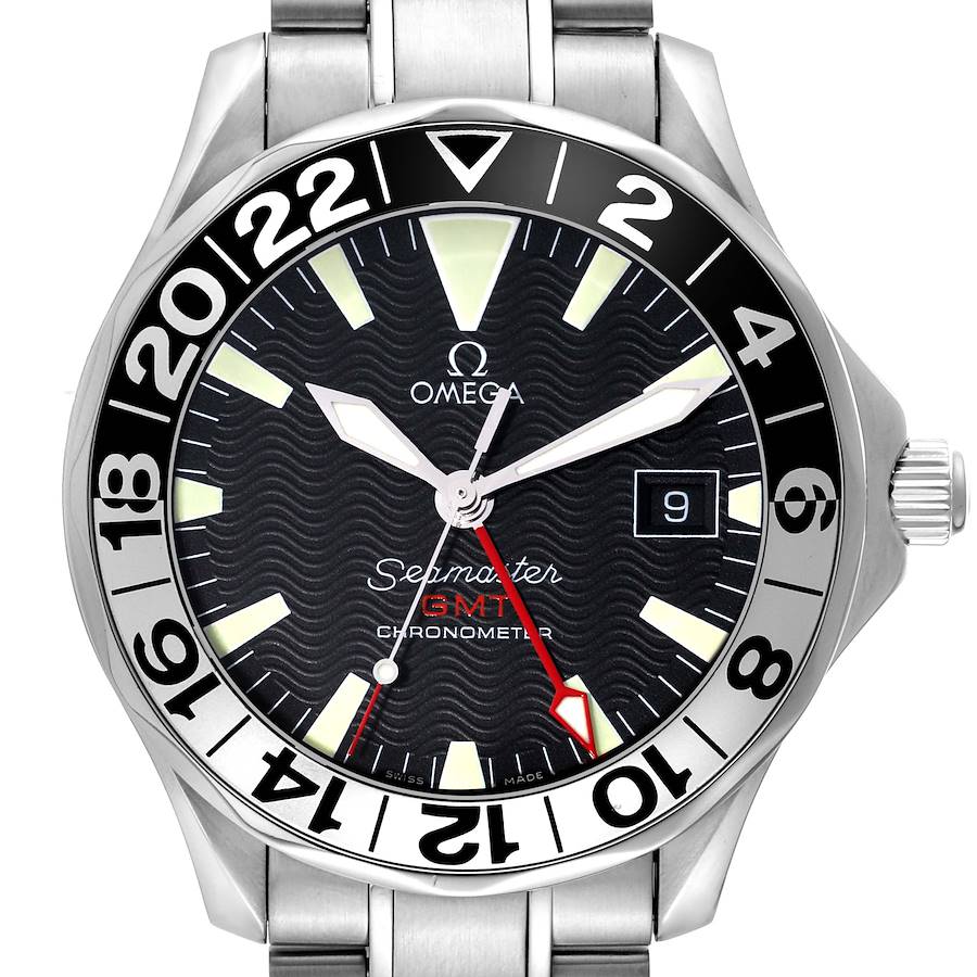 Omega Seamaster GMT Black Dial Steel Mens Watch 2234.50.00 Box Card SwissWatchExpo