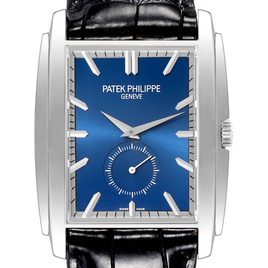 Patek Philippe Gondolo Small Seconds White Gold Blue Dial Mens Watch 5124 SwissWatchExpo