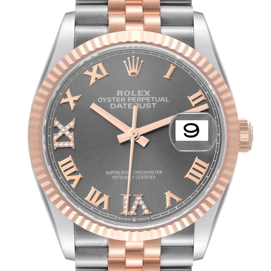 Rolex Datejust 36 Steel Everose Rose Gold Diamond Mens Watch 126231 SwissWatchExpo