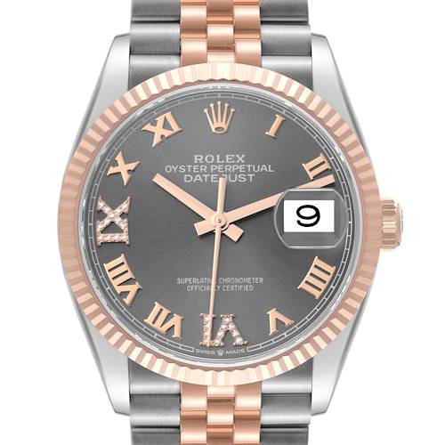 Photo of Rolex Datejust 36 Steel Everose Rose Gold Diamond Mens Watch 126231