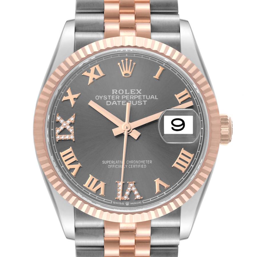 Rolex Datejust 36 Steel Everose Rose Gold Diamond Mens Watch 126231 SwissWatchExpo