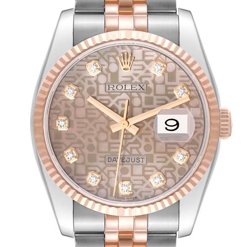 Photo of Rolex Datejust 36 Steel Rose Gold Anniversary Diamond Dial Watch 116231