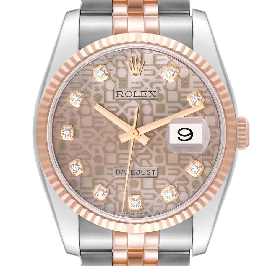 Rolex Datejust 36 Steel Rose Gold Anniversary Diamond Dial Watch 116231 SwissWatchExpo