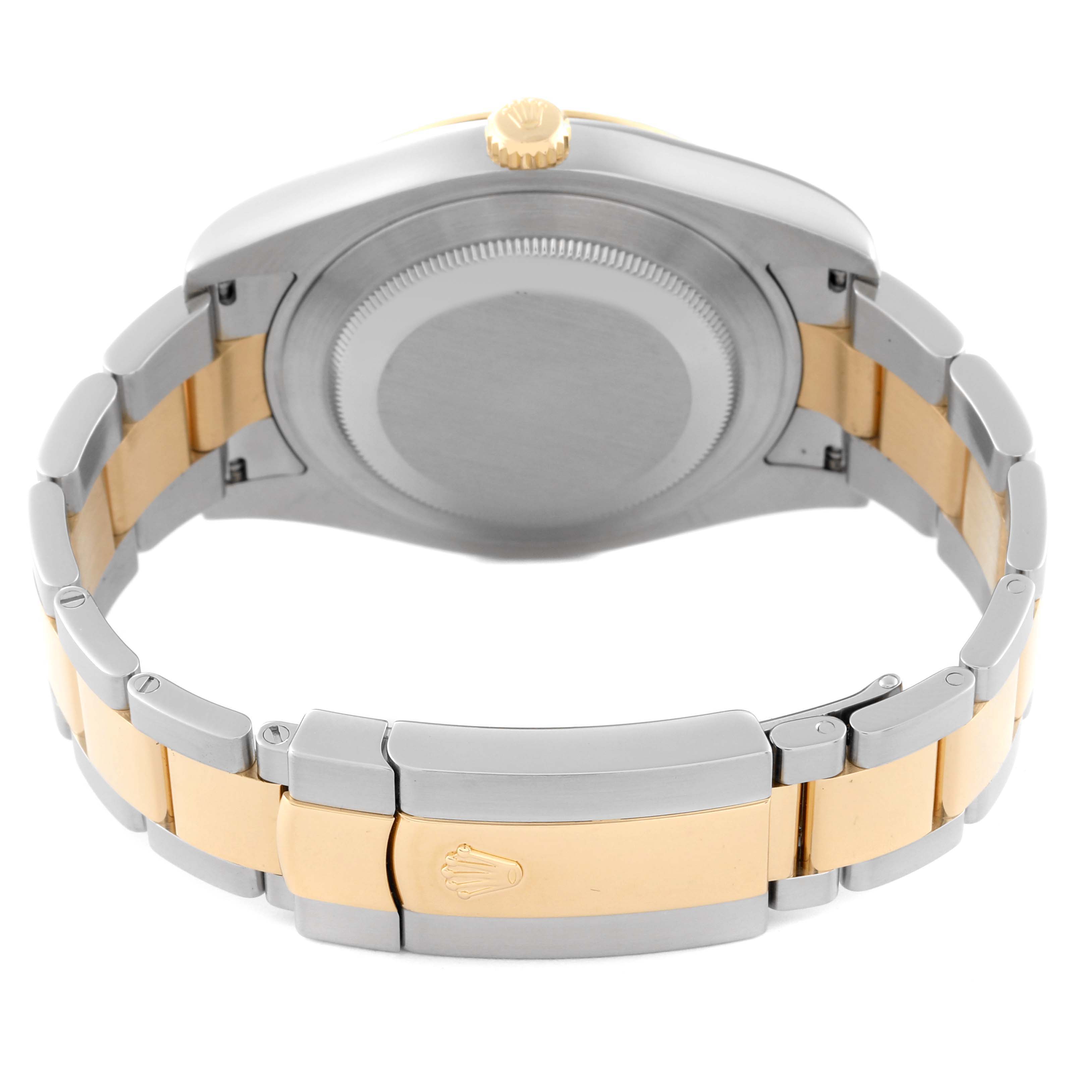This image shows the back and the clasp of the Rolex Datejust 41 116333 Men's Steel and Gold (two tone) Silver Dial 116333 Men's Steel and Gold (two tone) Silver Dial model watch, highlighting its two-tone bracelet.