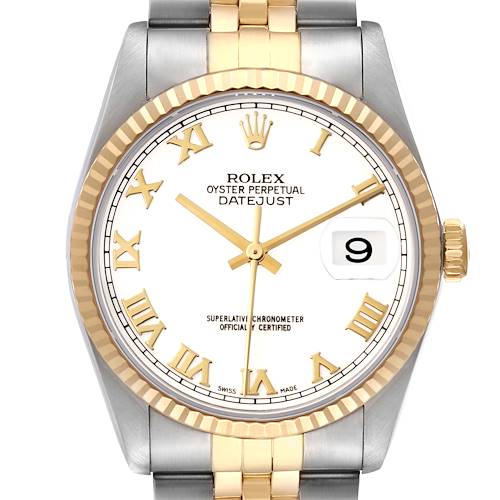 Photo of Rolex Datejust Stainless Steel Yellow Gold Mens Watch 16233