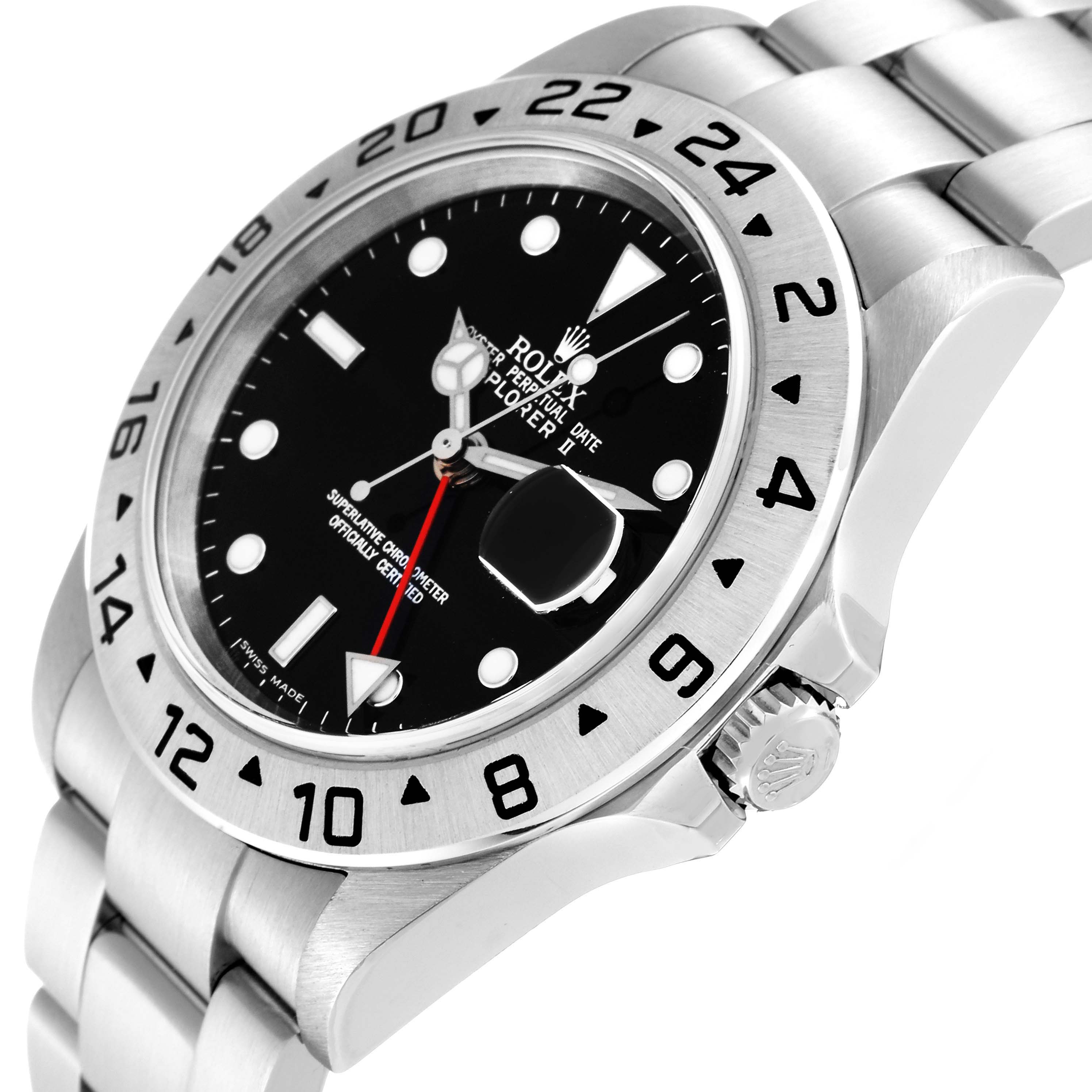 The Rolex Explorer 16570 Men
s Stainless Steel Black Dial 16570 Men
s Stainless Steel Black Dial watch is shown at an angled close-up, highlighting the bezel, crown, and part of the bracelet.