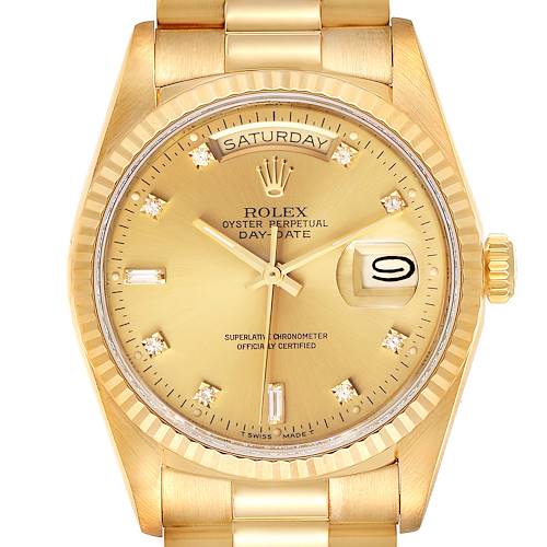 Photo of NOT FOR SALE Rolex President Day-Date 36mm Yellow Gold Diamond Mens Watch 18238 PARTIAL PAYMENT