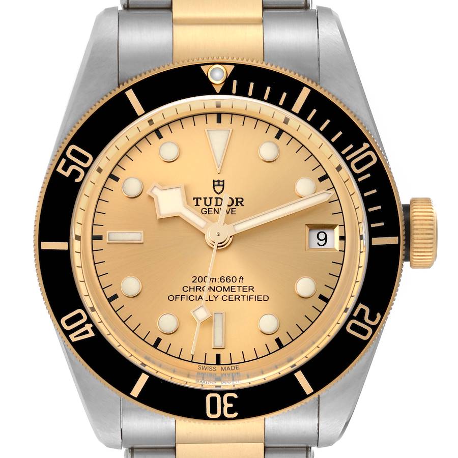 Tudor Black Bay Steel Yellow Gold Champagne Dial Mens Watch 79733 Box Card SwissWatchExpo
