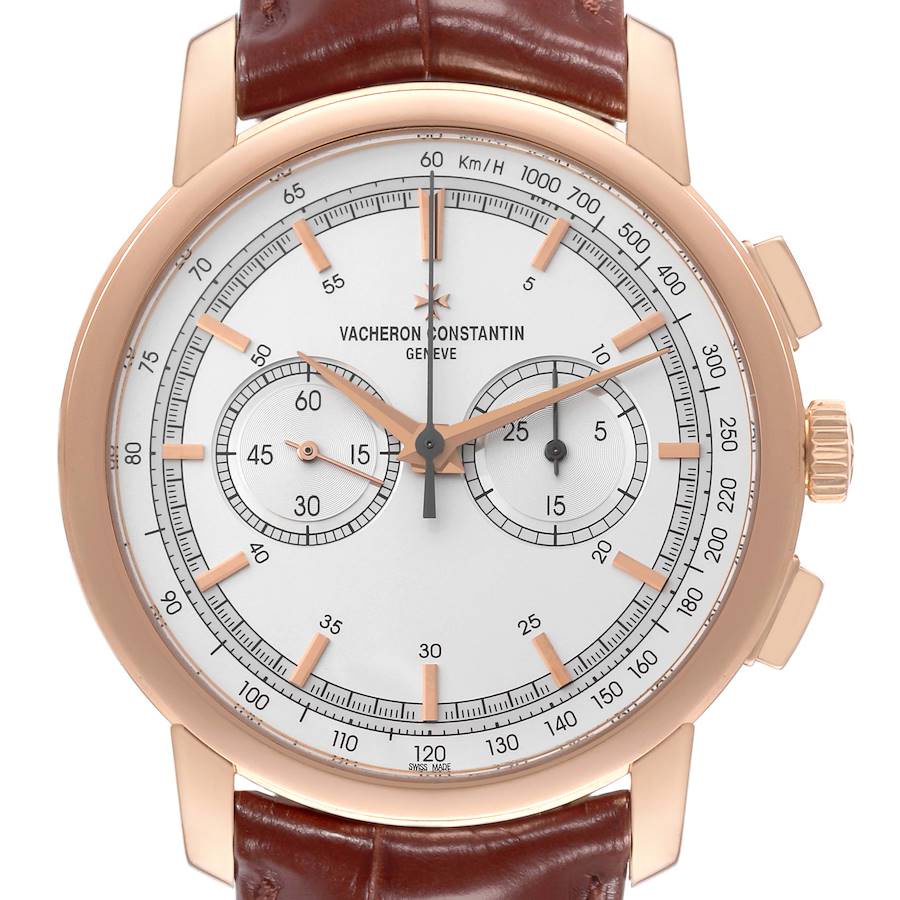 Vacheron Constantin Traditionnelle Silver Dial Rose Gold Mens Watch 47192 SwissWatchExpo